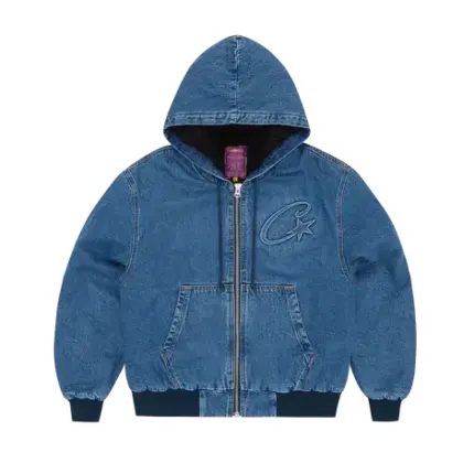 EMBOSSED C-STAR DENIM WORK JACKET [BLUE]