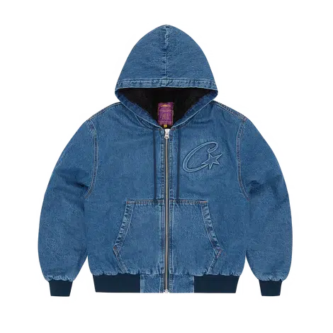 EMBOSSED C-STAR DENIM WORK JACKET [BLUE]