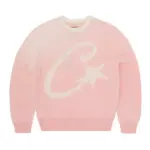 Corteiz C Star Gradient Mohair Knit Sweatshirt Pink