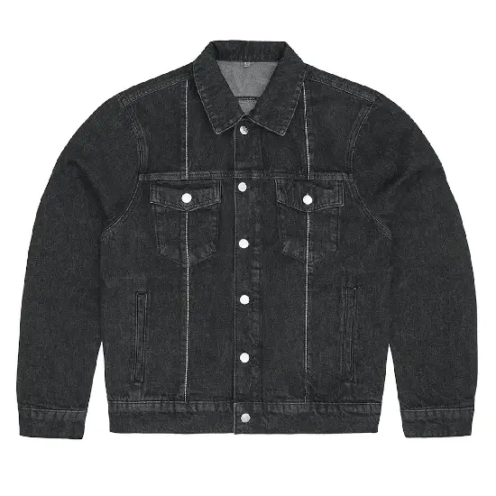 Corteiz C-Star Stitch-Down Denim Jacket Black